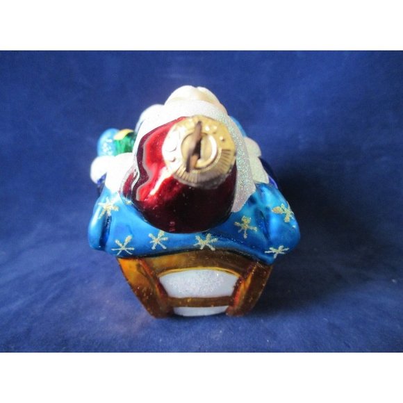 Vintage Christopher Radko Mercury Style Glass Santa On Sleigh w/ Bottle Ornament - Picture 7 of 12